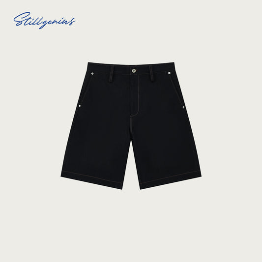 Black Raw Selvedge Denim Shorts