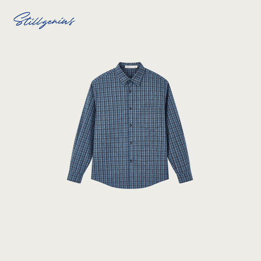 Weave Blue Plaid Cotton Shirt