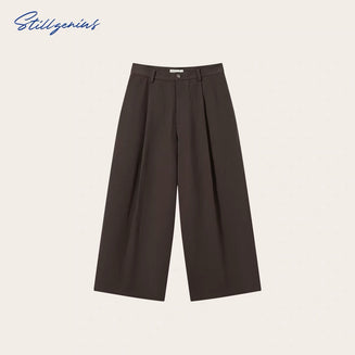 SINGLE-PLEAT WIDE TROUSERS