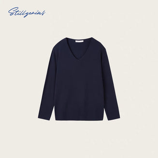 V-NECK LINEN-BLEND KNIT