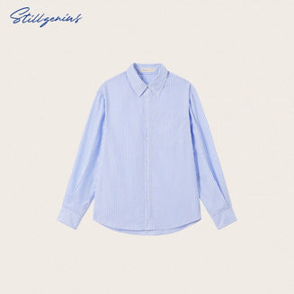 BLUE-EDGED PLEATED SHIRT